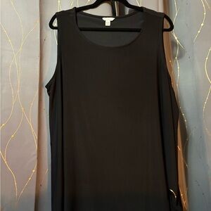 Black Sleeveless Top with decorative buckle and ties